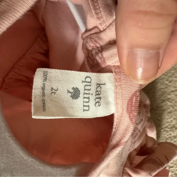 Adorable pink w/ bee pattern organic cotton dress - Picture 3 of 3